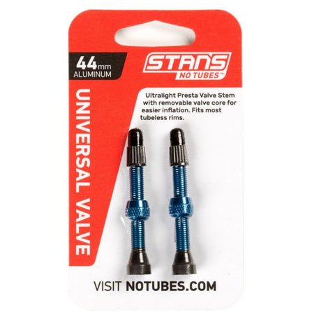 Stan's Ventilschaft Aluminium (Paar) – universal, Presta – blau – 44 mm