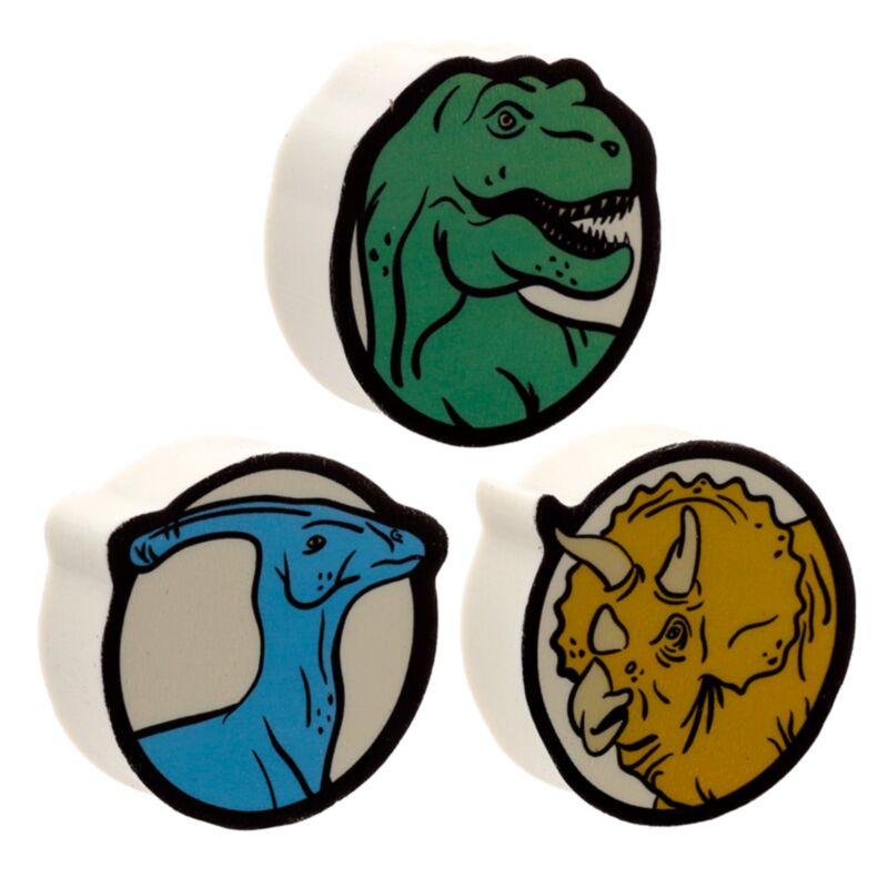 Set mit 3 Dinosaurier-Radiergummis