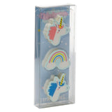 Set mit 3 magischen Einhorn-Radiergummis