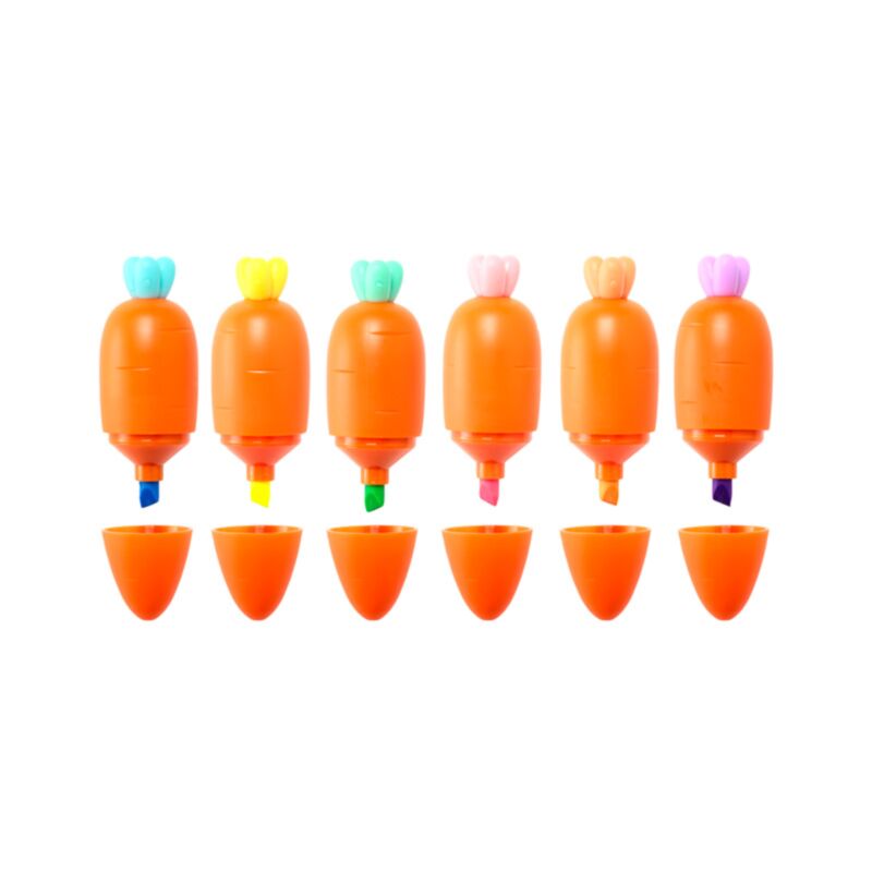 Unglaubliches Karotten-Textmarker-Set, 6 Stück