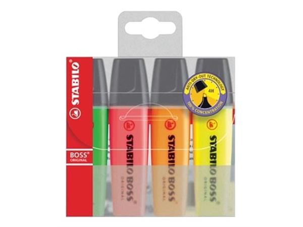 Stabilo Boss Original Textmarker, Karton (4 Stück)