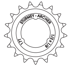 Sturmey-archer Europa n.v. SA-Ritzel 1 8 extra tief 17 Zähne