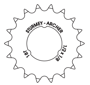 Sturmey-Archer Europe N.V. Kettenrad Sturmey Archer 18t – 1 8 flaches Modell – Chrom