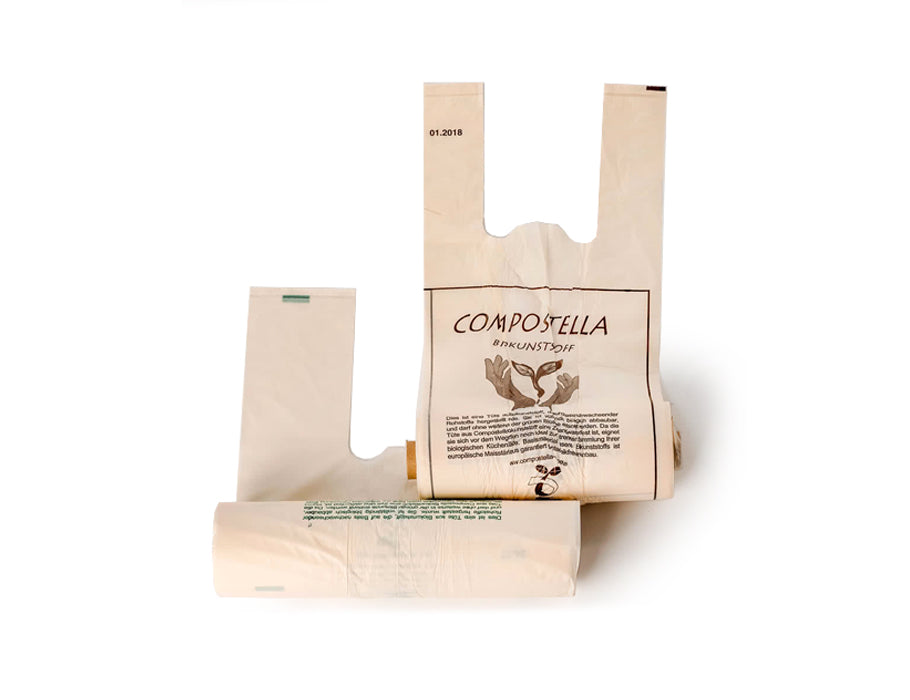 Compostela -Einkaufstaschen Bioplastische 24 l - 100 Stück auf Roll