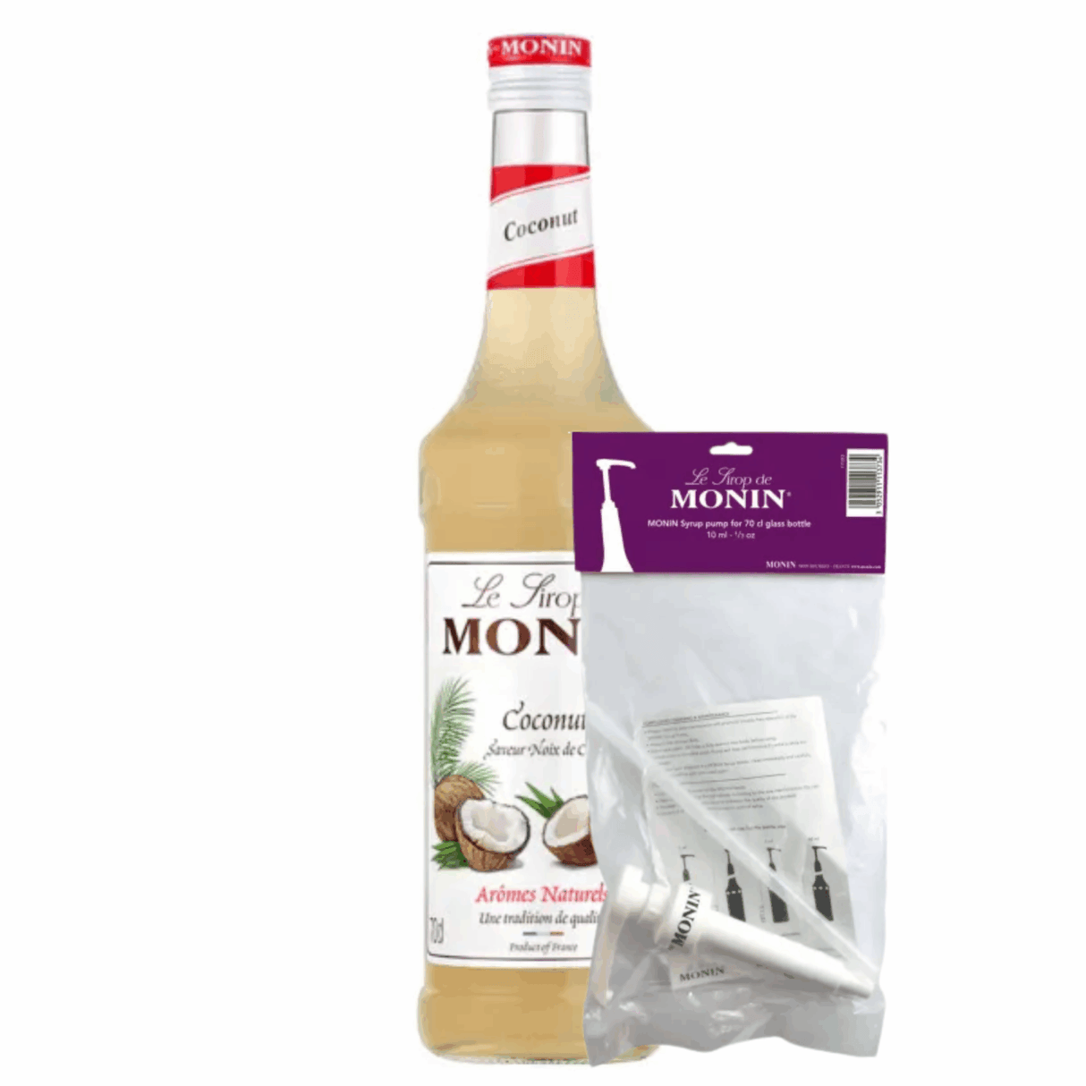 Monin Sirup Kokosnuss (70 cl) + Siruppumpe (10 ml)