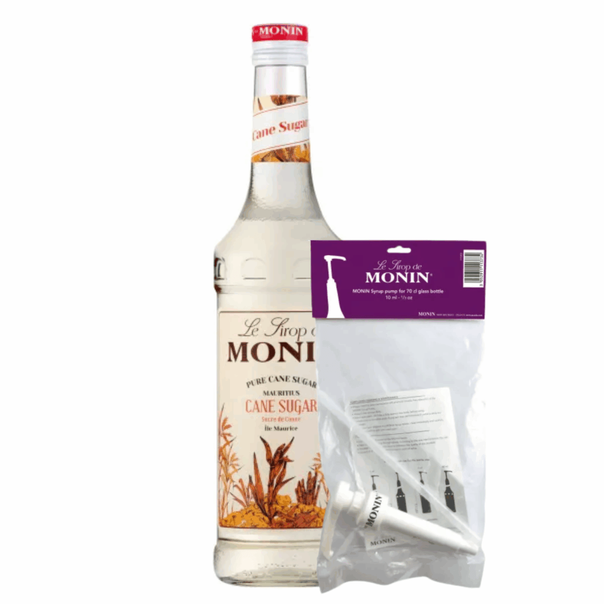 Monin-Sirup Rohrzucker (70 cl) + Siruppumpe (10 ml)
