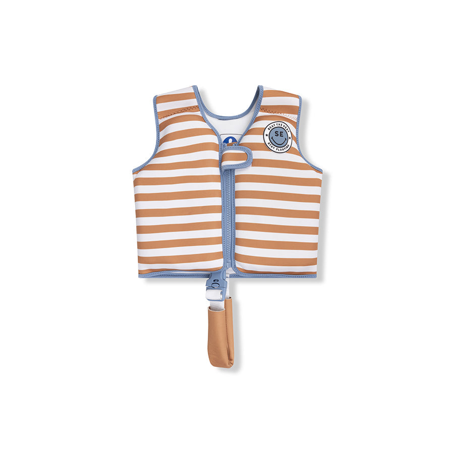 Softlines | Braun-weiß gestreifte Schwimmweste 2-3 Jahre