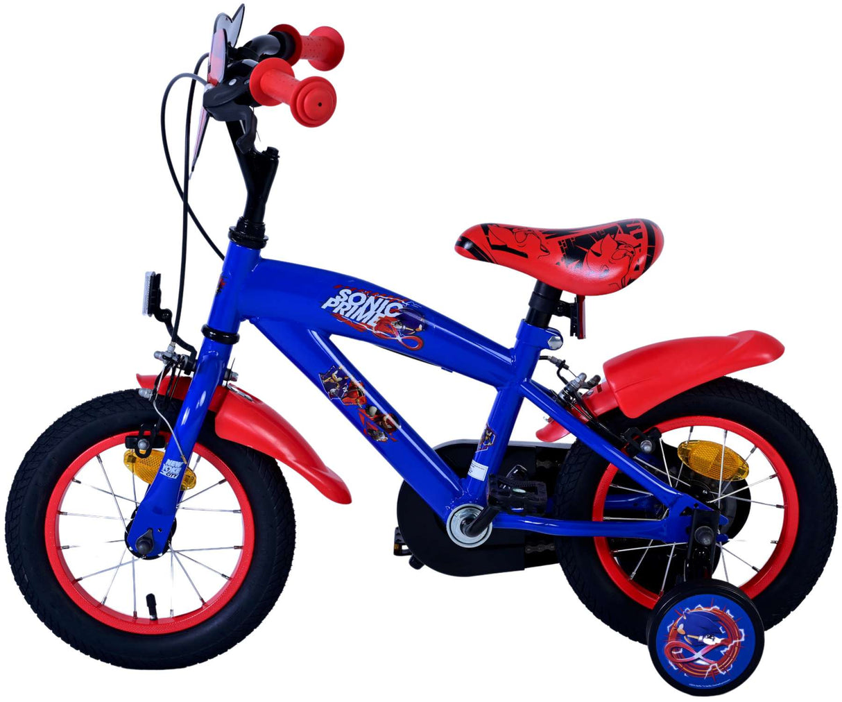 Sonic Prime Prime Prime Children's Bike Boys 12 Inch Blue Red Two Hand Brakes