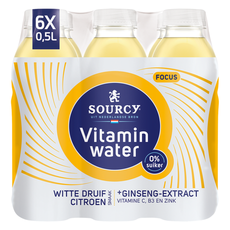 Sourcy Vitaminwasser Trauben-Zitronen-Fokus (6x 50cl)