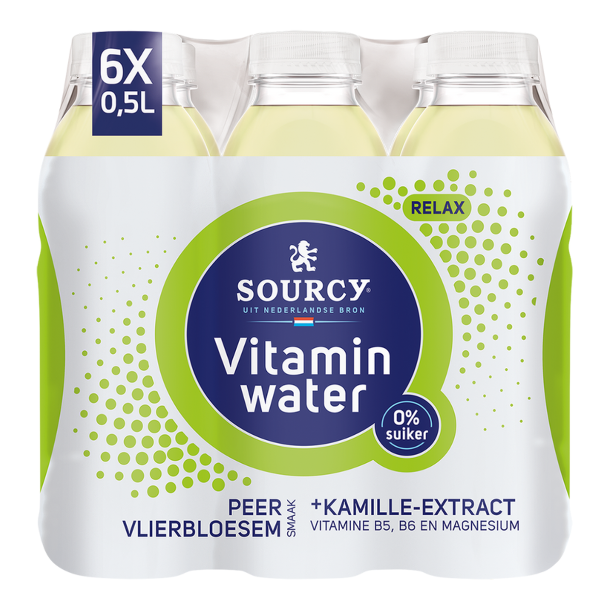 Sourcy Vitaminwasser Birne Holunderblüte Relax (6x50cl)