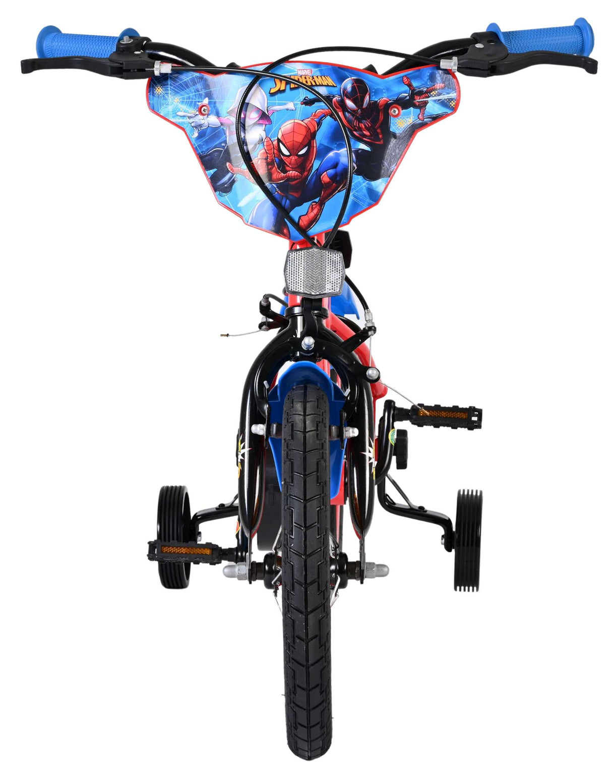 Spiderman Spider-Man Kinderfahrrad – Jungen – 14 Zoll – Blau Rot – Zwei Handbremsen