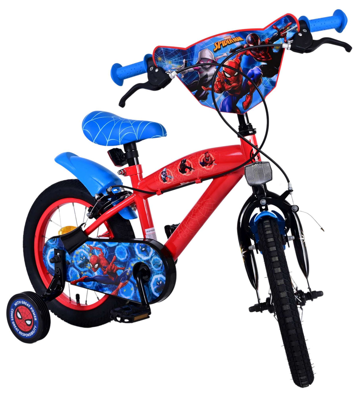 Spiderman Ultimate Spider-Man Kinderfiets Jongens 14 inch Blauw Rood Twee handremmen