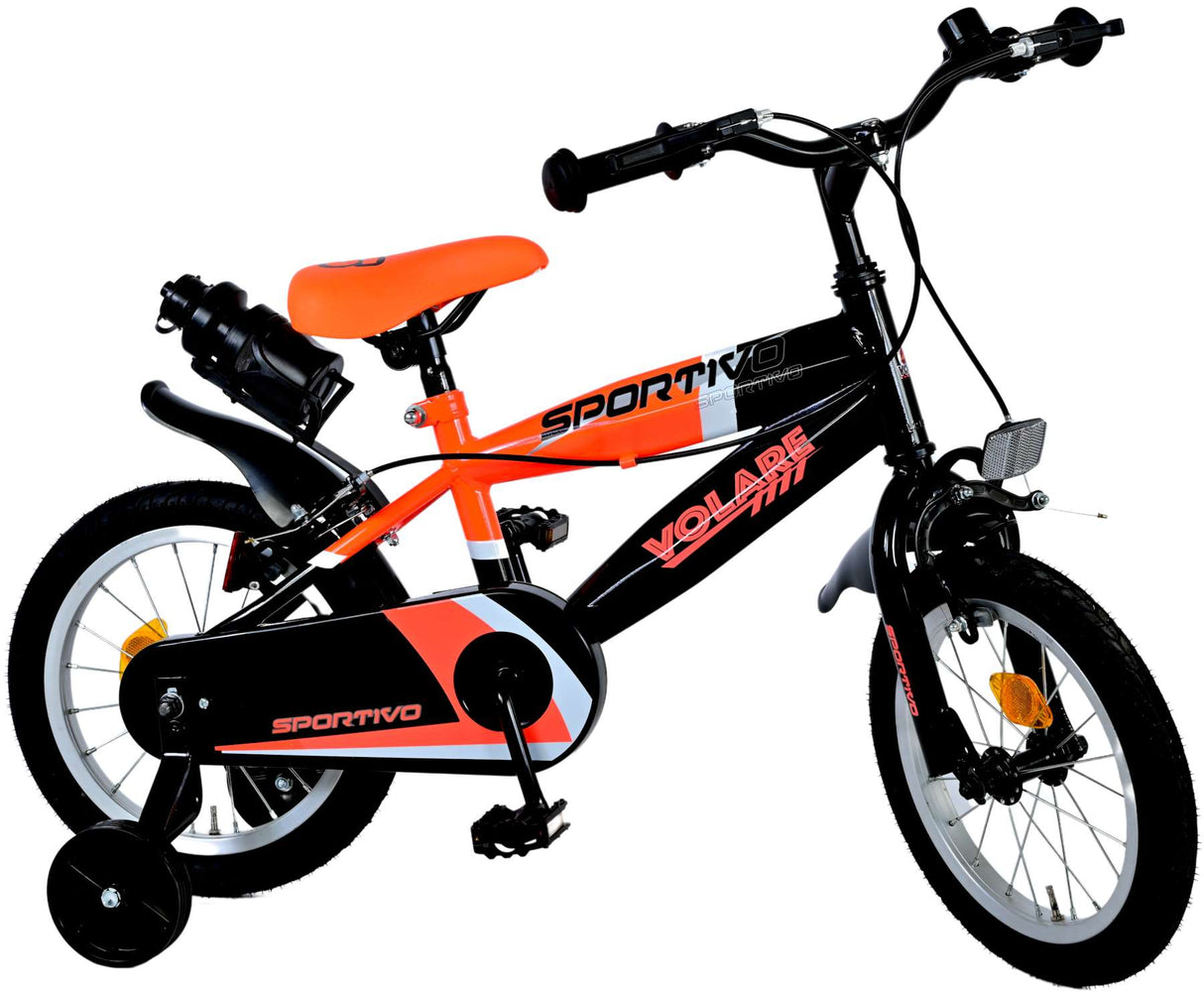 Volare Sportivo Kinderbike Jungen 14 Zoll Neon Oranje Black zwei Handbremsen