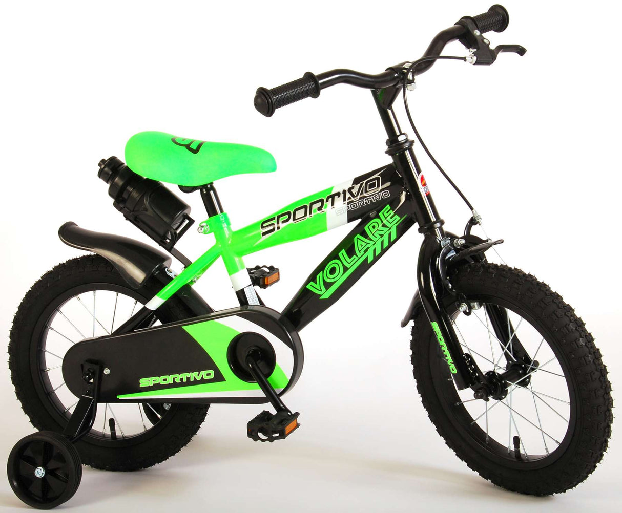 Volare Sportivo Child's Bike Boys 14 pouces néon vert noir 95% assemblé