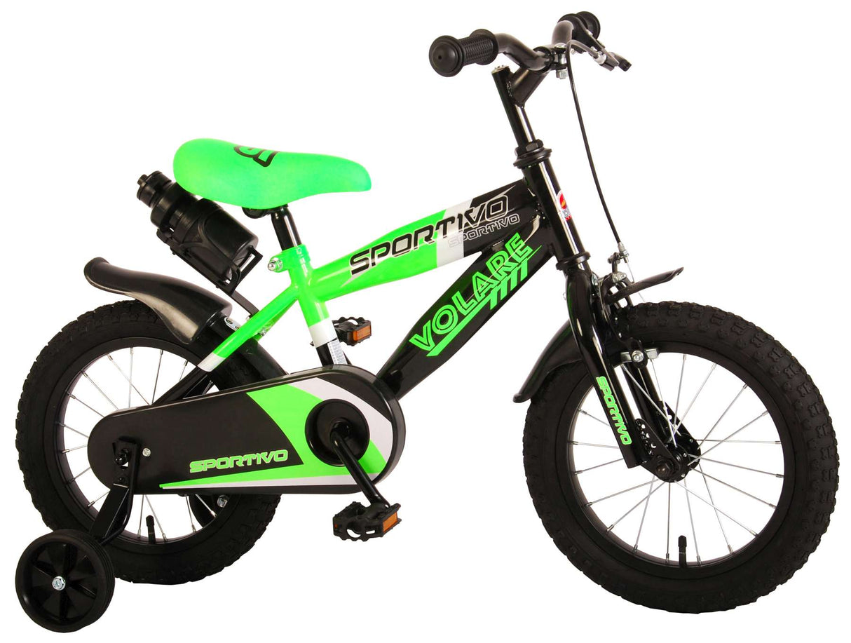 Volare Sportivo Child's Bike Boys 14 pouces néon vert noir 95% assemblé