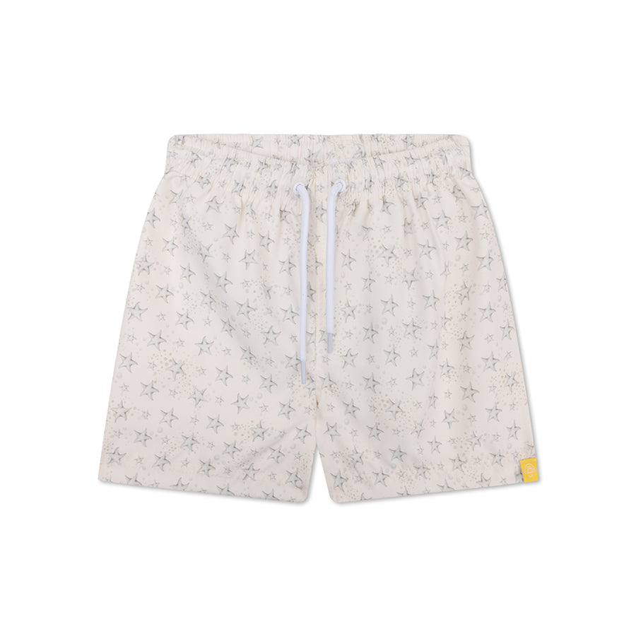 Sterne | Weiße UV-Badehose für Jungen