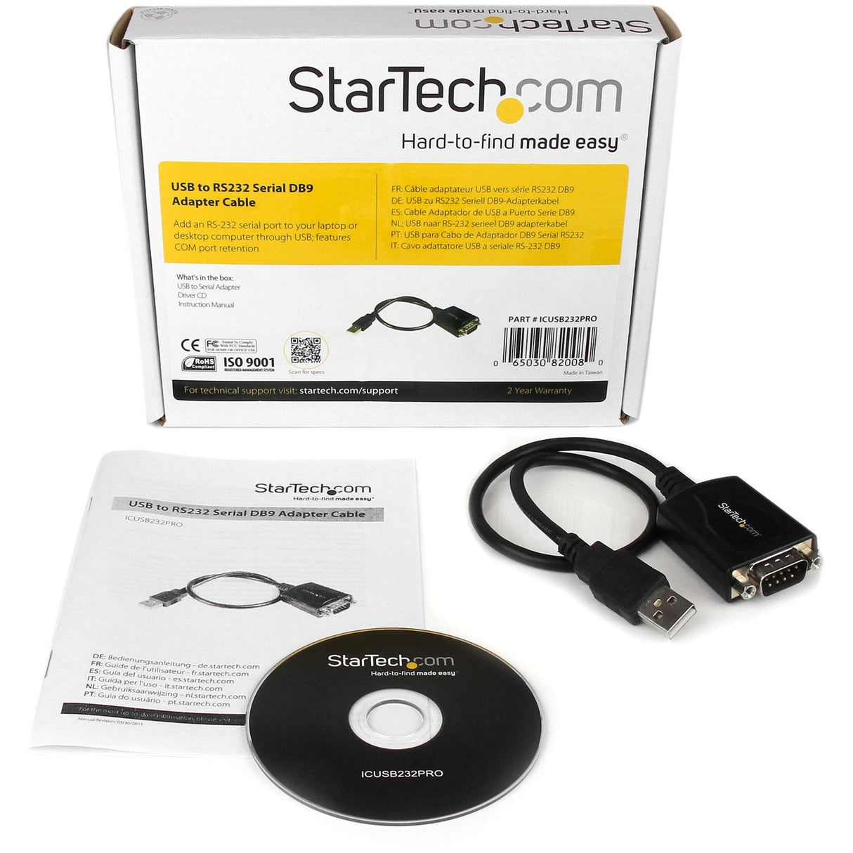 StartEch USB auf RS232 Serial DB9-Adapterkabel mit Com-Be