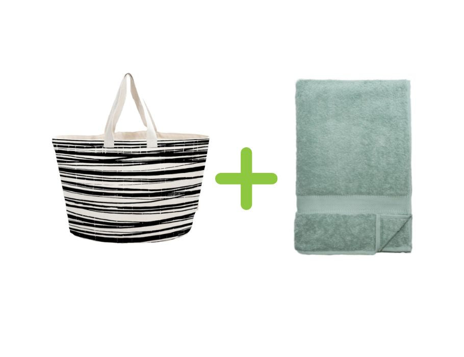 BO Weevil Beach Bag + Badetuch (100x180 cm) - Mineralgrün