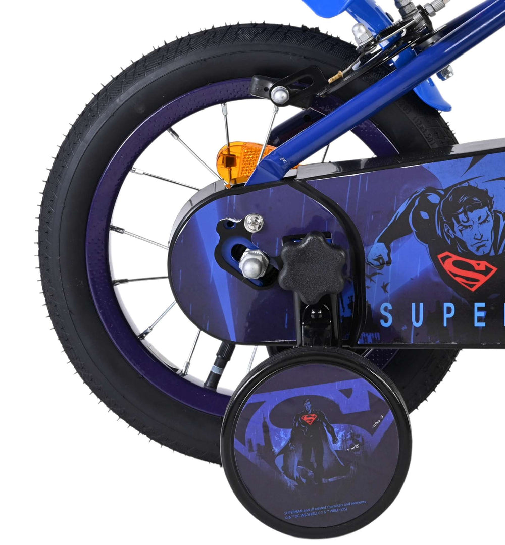 Superman Kinderfahrrad – Jungen – 12 Zoll – Blau – zwei Handbremsen