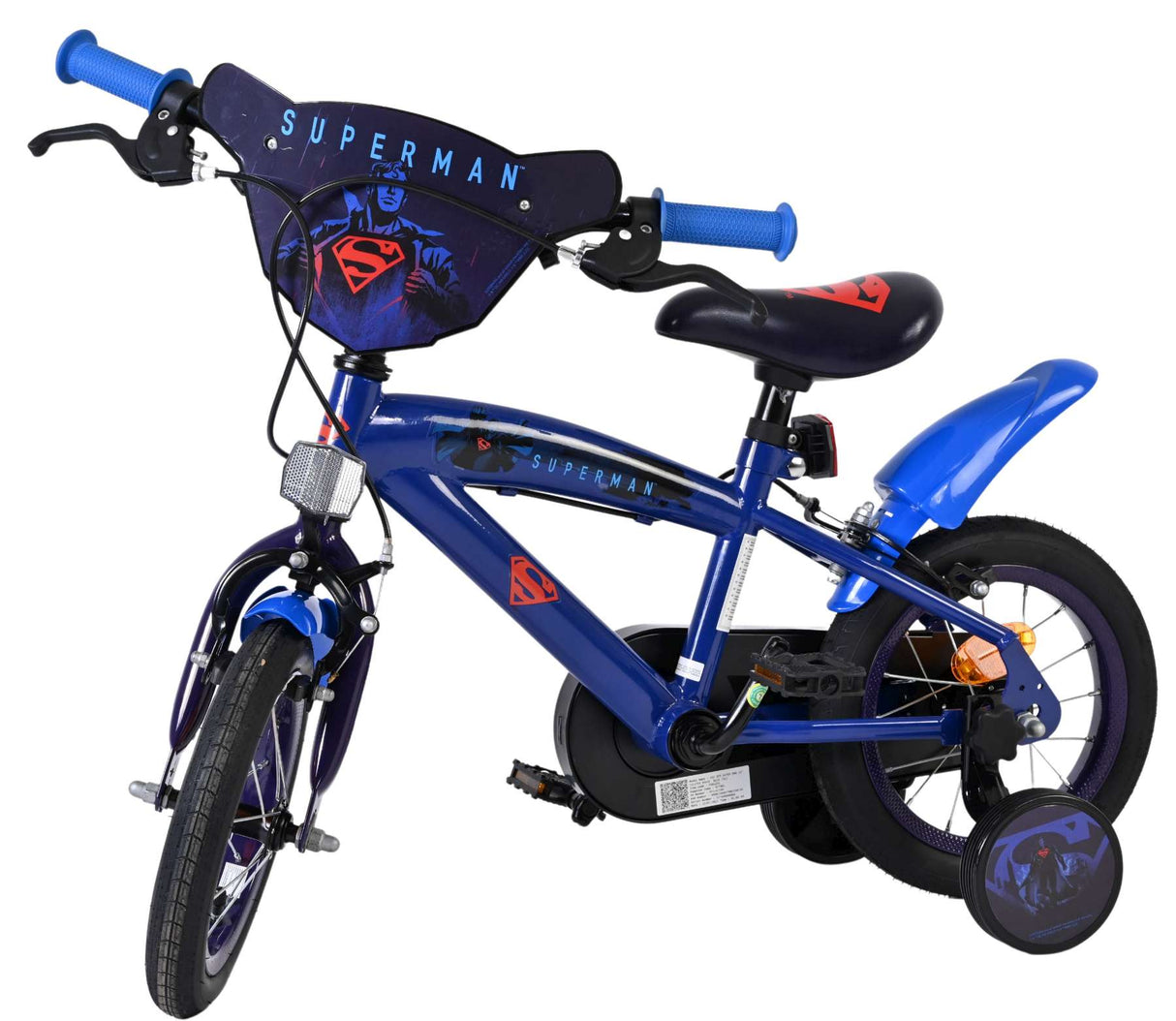 Superman Kinderfahrrad – Jungen – 12 Zoll – Blau – zwei Handbremsen