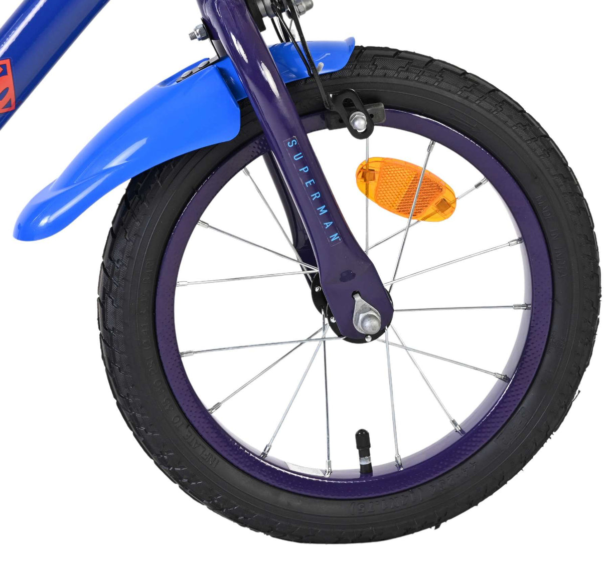 Superman Kinderfahrrad – Jungen – 14 Zoll – Blau – zwei Handbremsen
