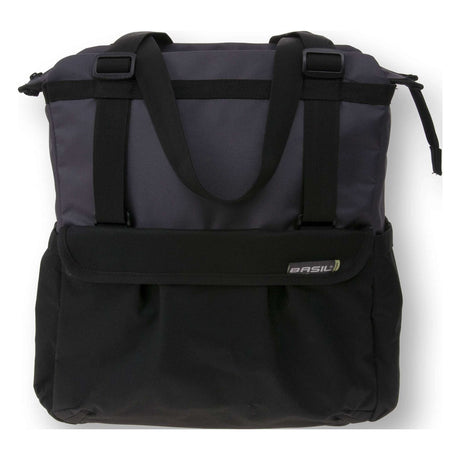 Basilikum Shopper XL - Sporty und trendige Fahrradbeutel für Lebensmittel und Strand, schwarzer Anthrazit, 20L