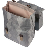 Basilel Elegance Doppelfahrradsack, Chateau Taupe, Recycling Pet, Universal Bridge, 40-49L