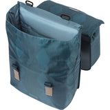 Borsa per biciclette a doppia bicicletta di eleganza di basilico, blu, animale domestico riciclato, alimentazione, chiusura di mantenimento dell'acqua, ponte universale, 40-49L