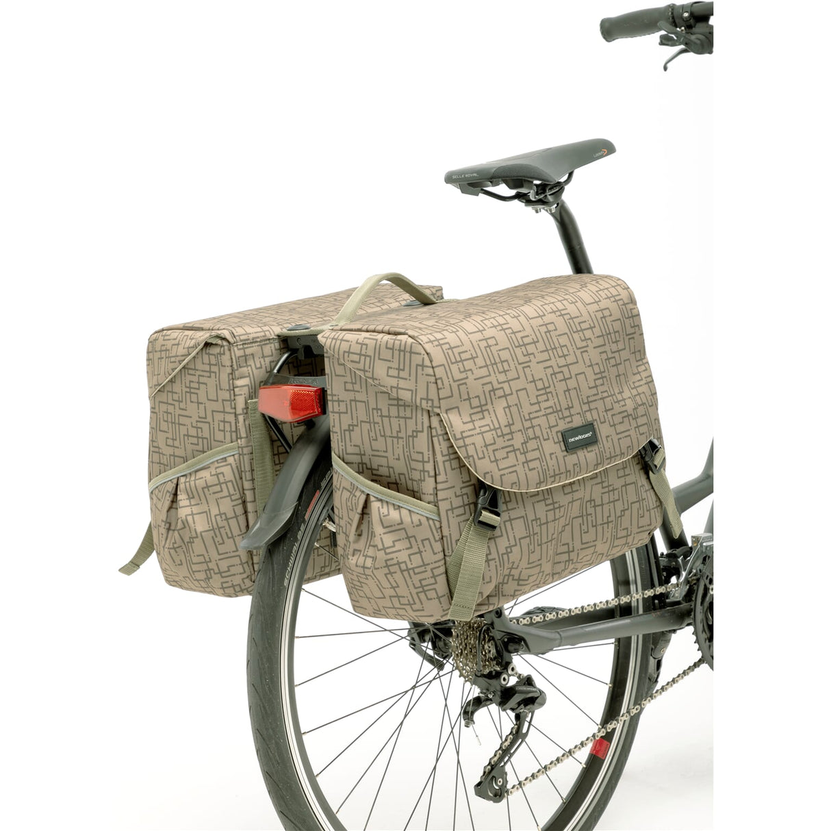 Mondi Joy Double fietstas - waterafstotend polyester - Racktime - Ivy Grey