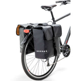 Neues Looxs -Fahrradbeutel Odense - Doppel, Schwarz, Wasserrepellent, Reflexion, geeignet für Elektrofahrräder