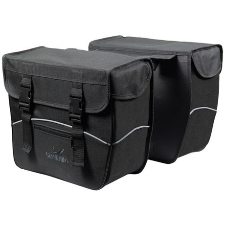 Grönlandsack Doppelschwarzschwarz. Abmessungen 35x31x16 (x2) cm. EXCORRENT Sides, 34L