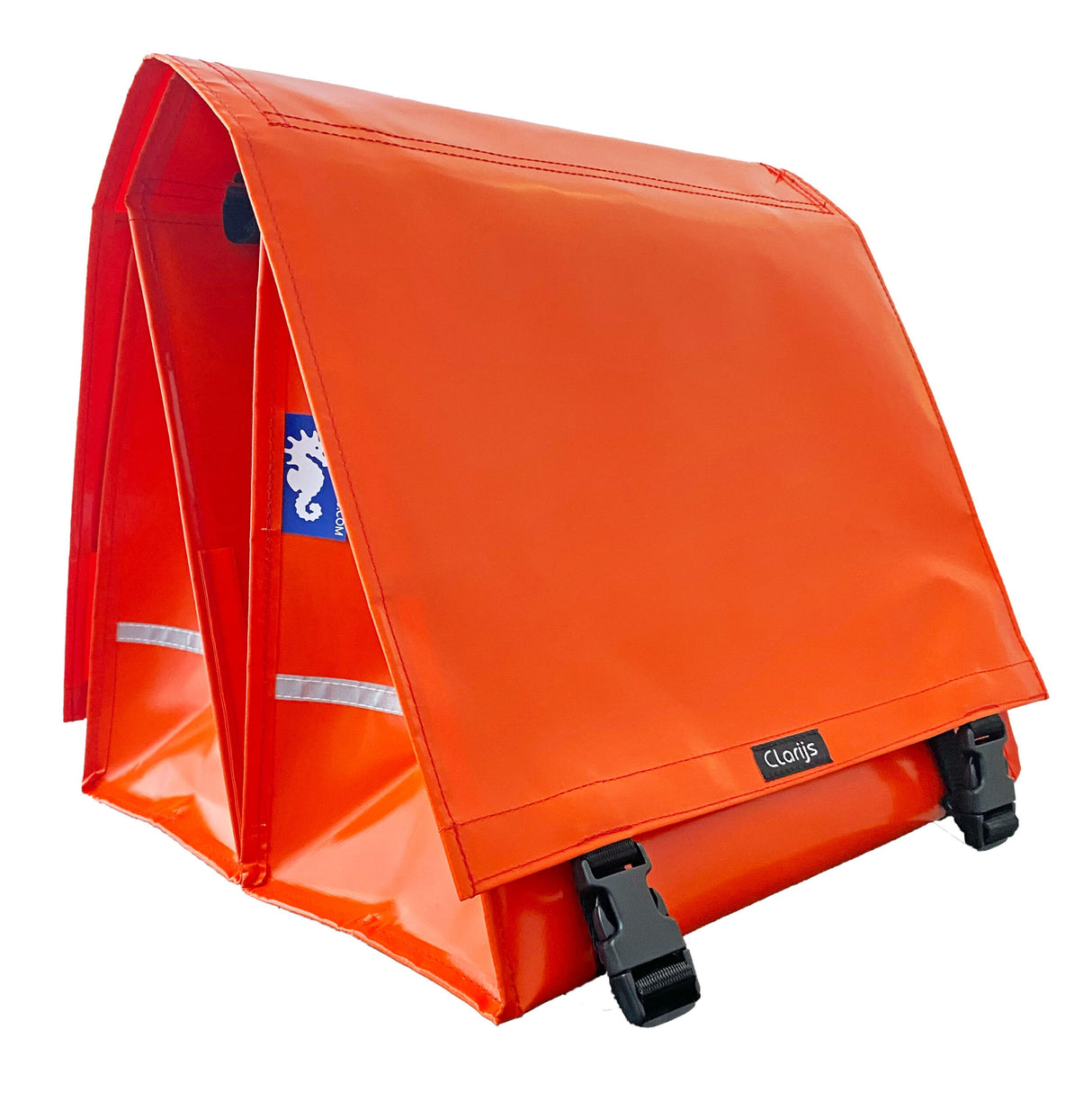 Clarijs cykelpose Dobbelt XL PVC 46L med forsænket orange