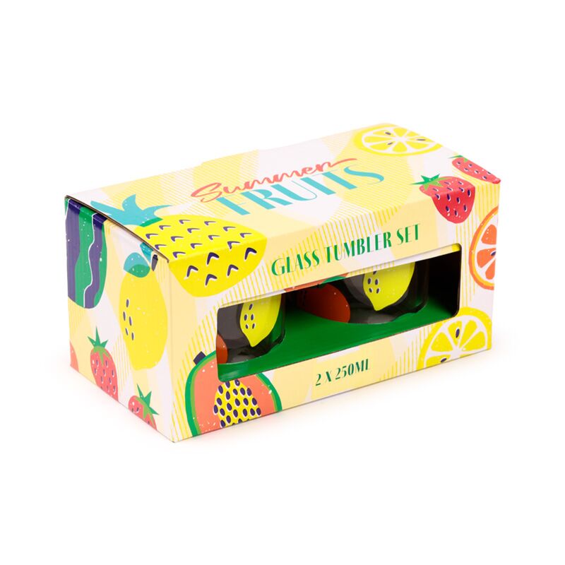 Sommerfrucht-Set mit 2 Trinkgläsern 250 ml