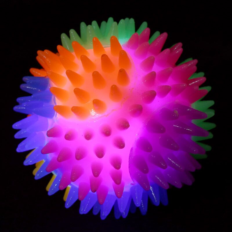 Spitzer Hüpfball mit LED 7cm