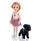 Sally-Anziehpuppe mit Hundezubehör