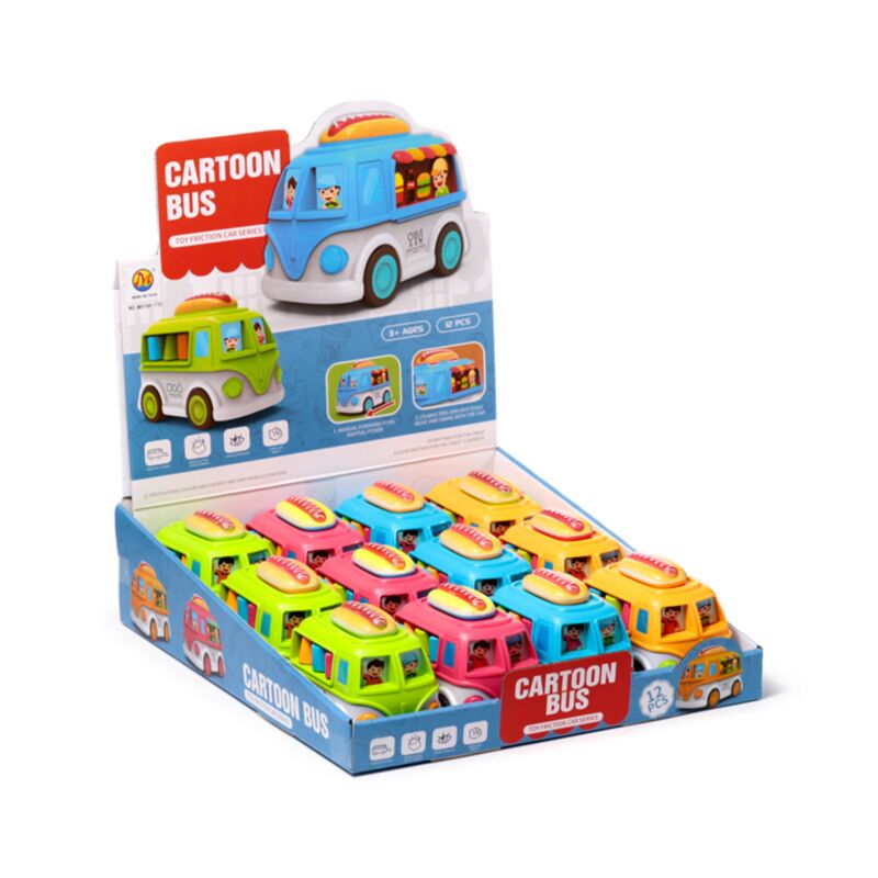 Cartoon-Food-Stall-Reibungs-Push-Pull-Action-Spielzeug