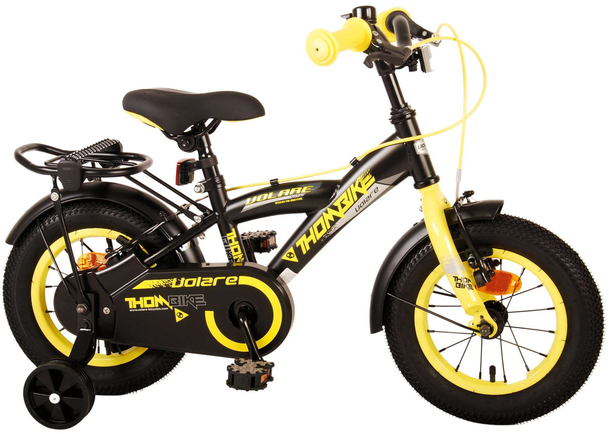 Volare Thombike Children's Bike Boys 12 inch Black Yellow Two Hand brakes