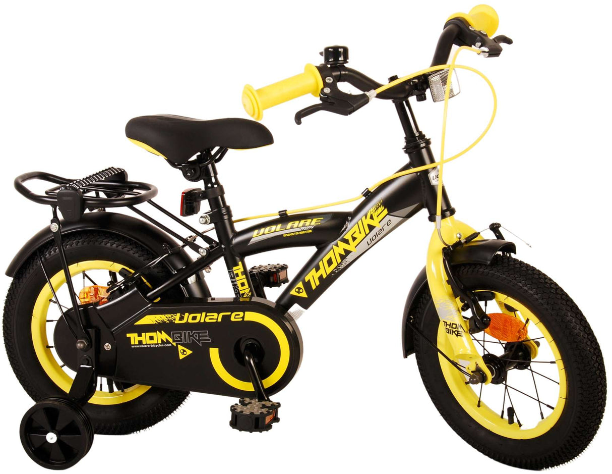 Volare Thombike Children's Bike Boys 12 inch Black Yellow Two Hand brakes