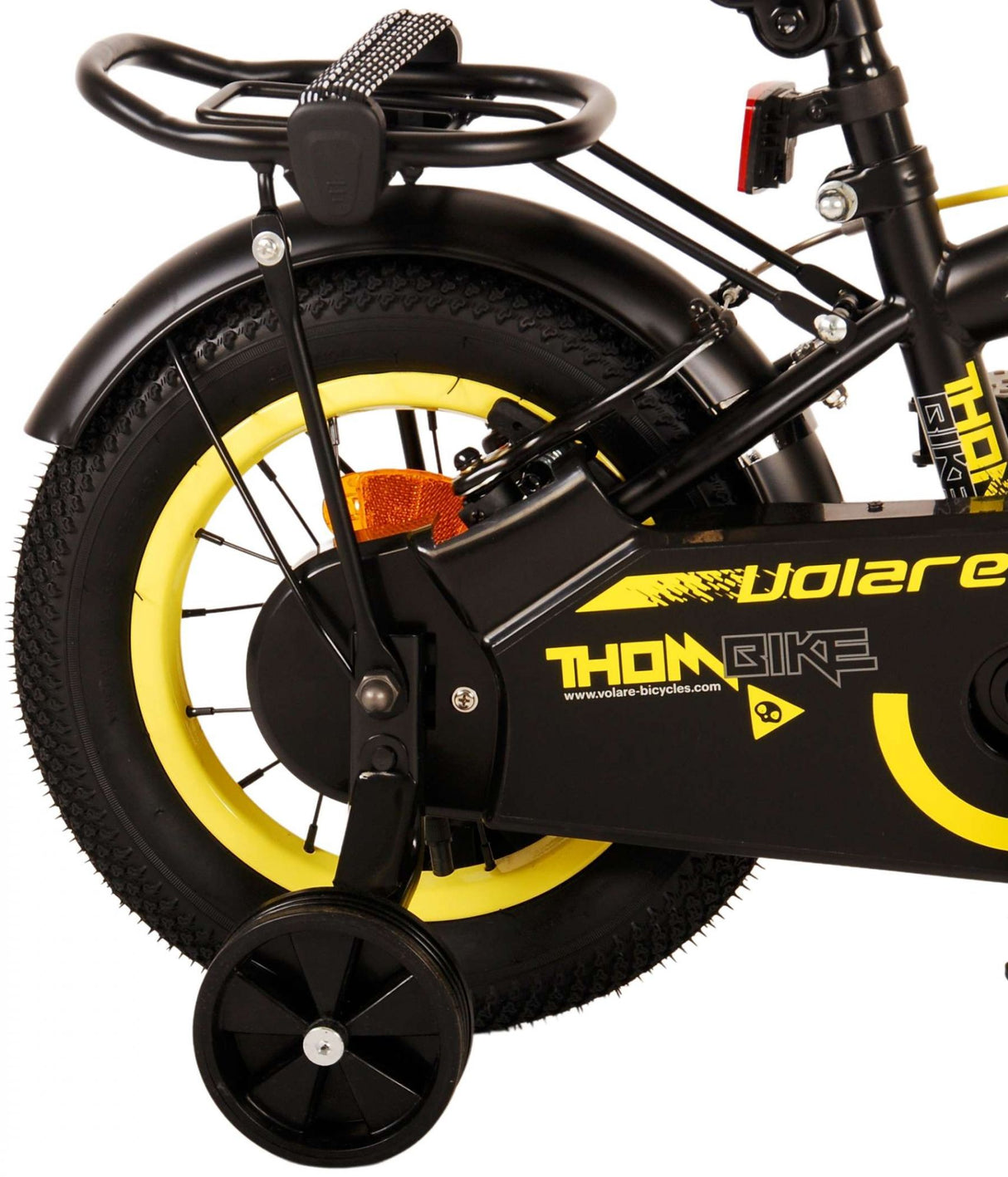 Volare Thombike Children's Bike Boys 12 inch Black Yellow Two Hand brakes