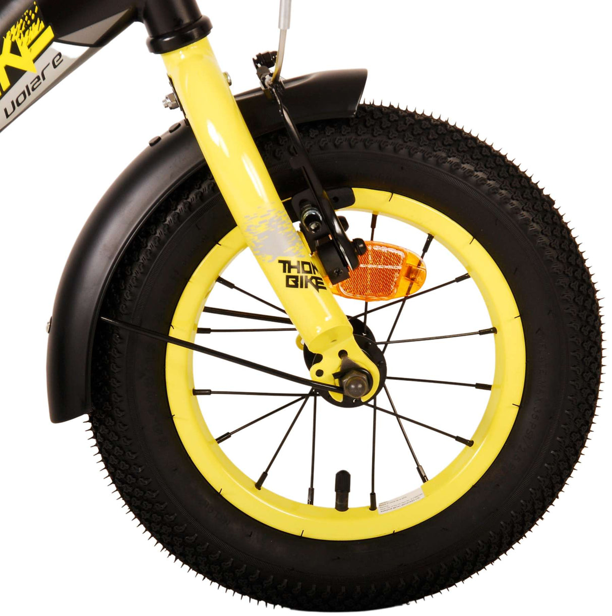 Volare Thombike Children's Bike Boys 12 inch Black Yellow Two Hand brakes