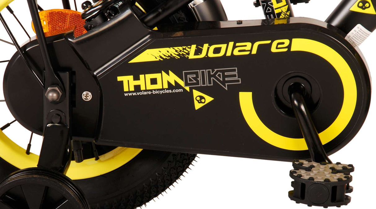 Volare Thombike Kinderbike - Jungen - 12 Zoll - Schwarzgelb - Zwei Handbremsen