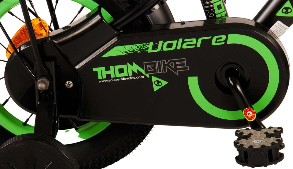 Volare Thombike Children's Bicycle - Jungen - 12 Zoll - schwarzes Grün