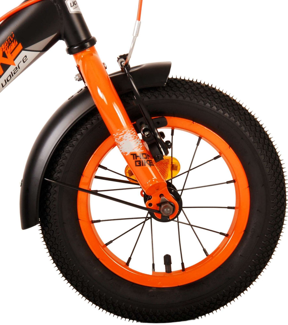 Volare Thombike Kinderbike - Jungen - 12 Zoll - Schwarzorange - Zwei Handbremsen