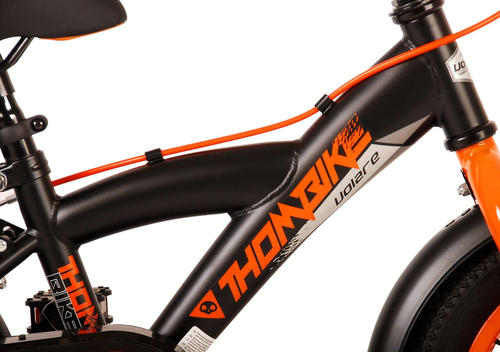 Volare Thombike Kinderbike - Jungen - 12 Zoll - Schwarzorange - Zwei Handbremsen