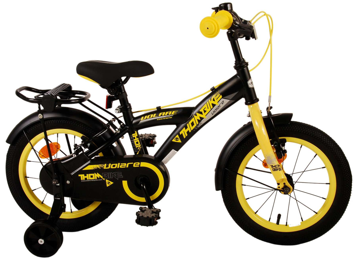 Volare Thombike Children's Bike Boys 14 inch Black Yellow Two Hand brakes