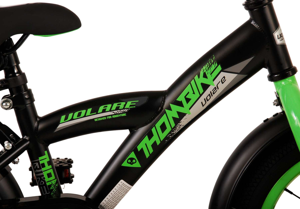 Volare Thombike Children's Bicycle - Jungen - 14 Zoll - schwarzes Grün