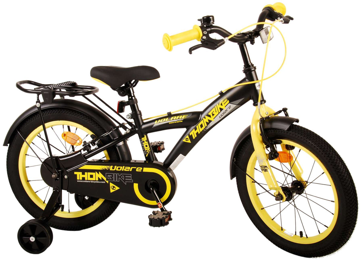 Volare Thombike Children's Bike Boys 16 inch Black Yellow Two Hand brakes