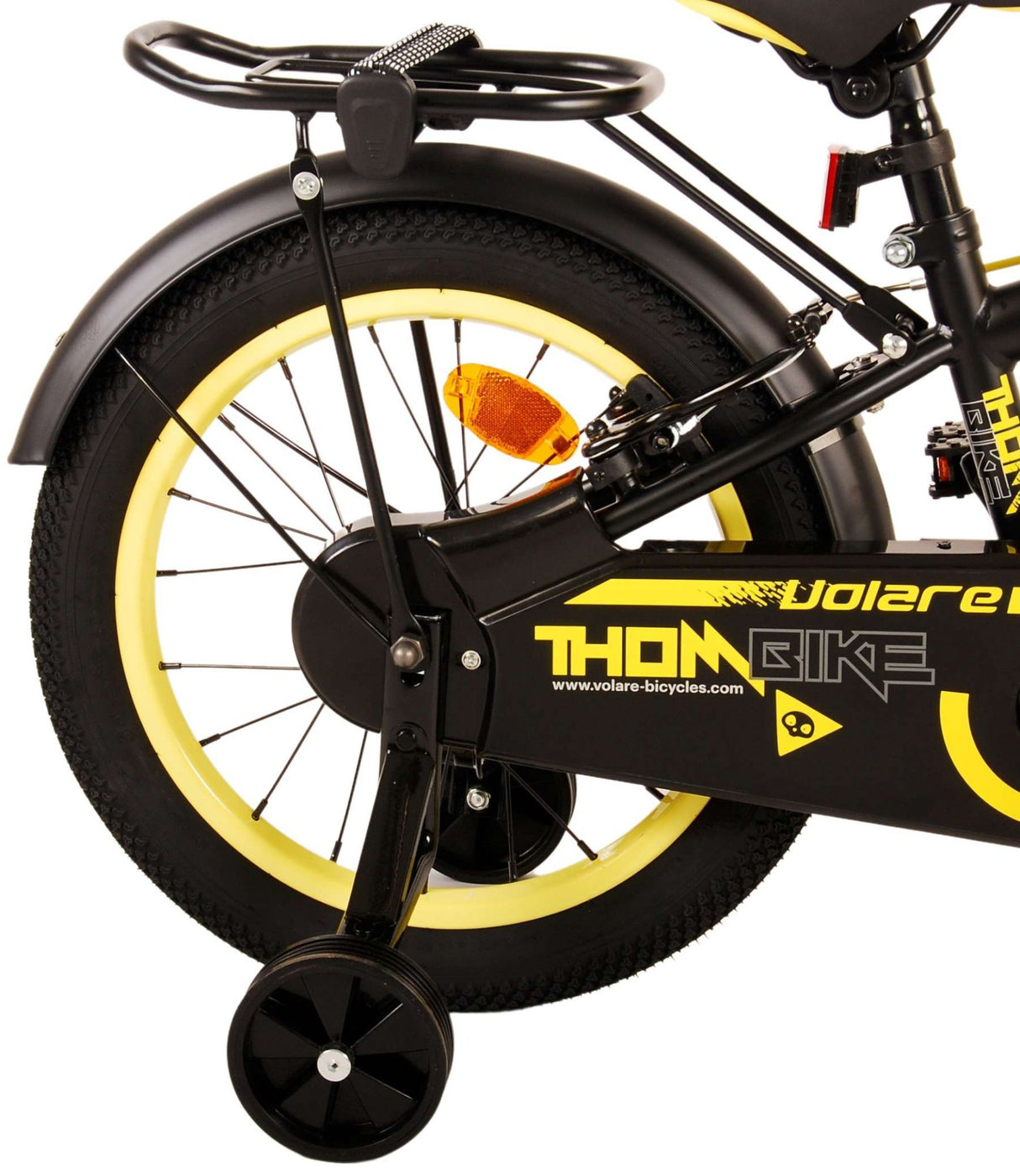 Volare Thombike Children's Bike Boys 16 inch Black Yellow Two Hand brakes