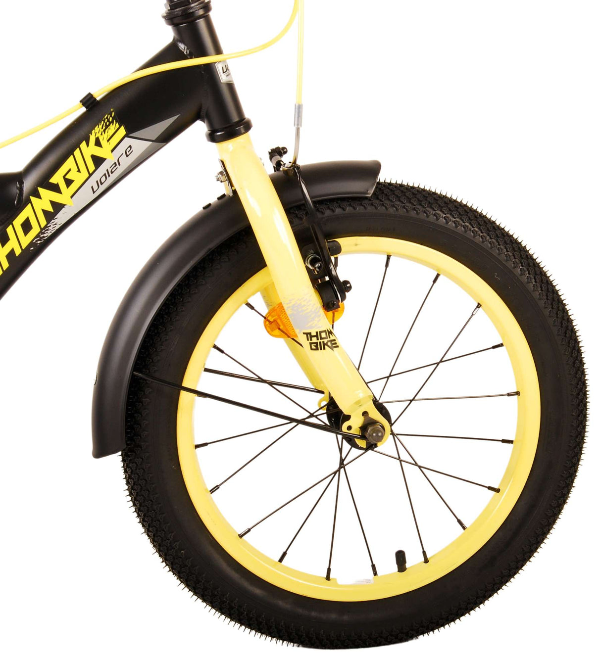 Volare Thombike Children's Bike Boys 16 inch Black Yellow Two Hand brakes