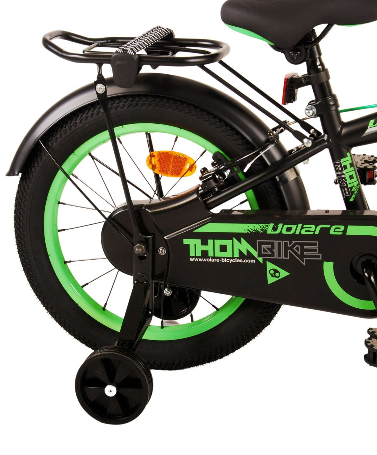 Volare Thombike Children's Bike - Drenge - 16 tommer - Black Green - To håndbremser